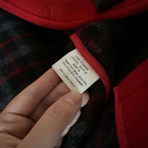 Original Montgomery Coat Duffle Women’s Tartan Red Horn Toggle England Wool - Picture 8 of 8